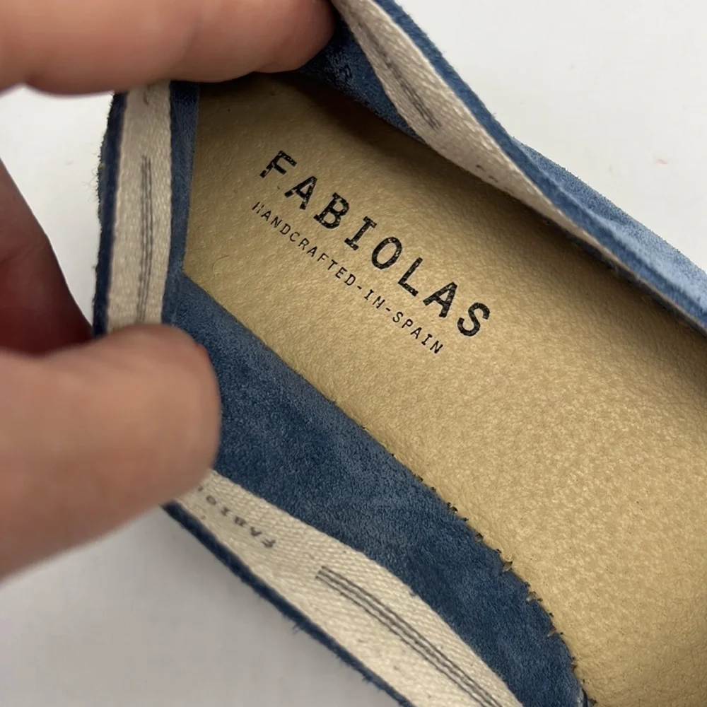 Fabiolas Blue Suede Espadrilles size EU38   US 7.5